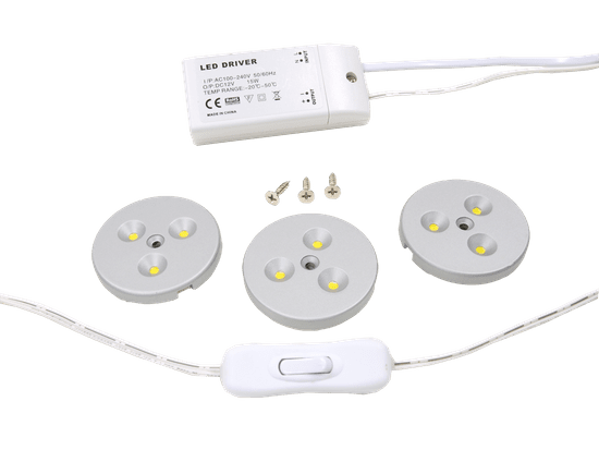Dencop Lighting LED bodové osvětlení, set 3 ks, 3 x 3W