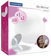 Lanaform Oboustranné zrcátko s LED osvětlením Oh Mirror - rozbaleno