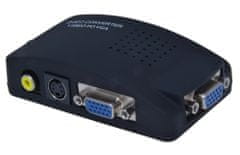 PremiumCord Převodník kompozitního signálu s-video/cinch na VGA signál (DB15F) a-9