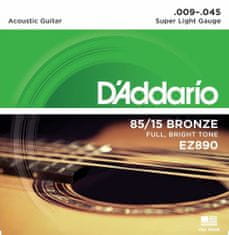 Daddario D'Addario EZ890 85/15 BRONZE STRUNY SUPER LIGHT 9/45 - struny na akustickou kytaru