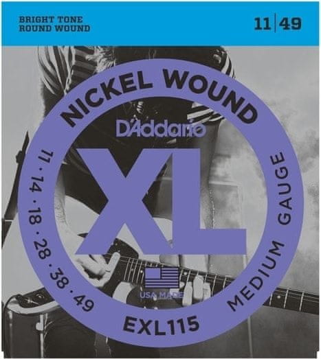 Daddario EXL115 Nickel Wound Electric Blues/Jazz Rock .011-.049 - struny na elektrickou kytaru - 1ks