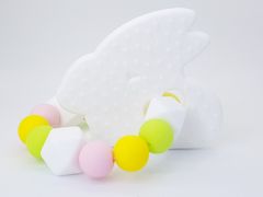 KidPro Silikonové kousátko: Zajíček bílý