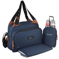 VERVELEY Taška na dětské pleny na palubu, modrá pletená taška titou, 2 přihrádky 8 kapes, taška na oběd, přebalovací podložka