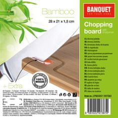 Banquet Prkénko krájecí dřevěné BRILLANTE Bamboo 28x21x1,5 cm, s brouskem na nože