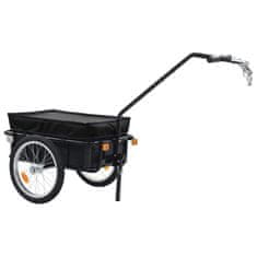 Greatstore Přívěsný vozík za kolo / ruční vozík 155x61x83 cm ocel černý