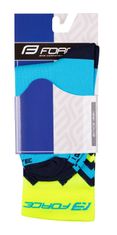 Force Cyklistické ponožky Wave, modro-fluo žluté - velikost S/M (36-41)