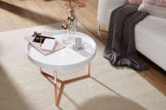 Bruxxi Odkládací stolek Hira, 58,5 cm, bílá / měděná