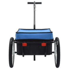 Greatstore Přívěsný vozík za kolo / ruční vozík 155x61x83 cm ocel modrý