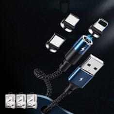 REMAX Zigie magnetický kabel USB / Micro USB 3A 1.2m, černý