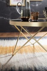 Bruxxi Konferenční stolek Cala, 82 cm, černá / zlatá