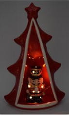 DUE ESSE Keramický svítící stromeček s figurkou, 23 cm