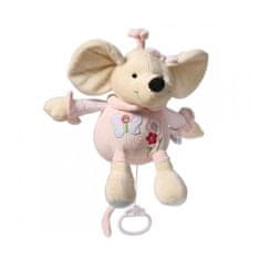 BabyOno Plyšová hračka s hracím strojkem Baby Ono Myška růžová 31cm
