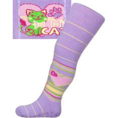 NEW BABY Bavlněné punčocháčky s ABS fialové my cat - 104 (3-4r)