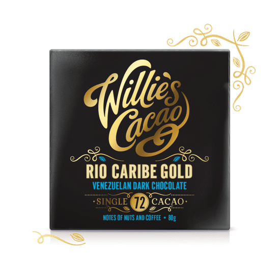 Willies Cacao Čokoláda Venezuelan Gold, Rio Caribe hořká 72%, 50g