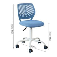 SoBuy FST64-BL Psací židle Stolní židle Dětská otočná židle Otočná židle Kancelářská židle Modrá Výška sedáku: 46-58cm