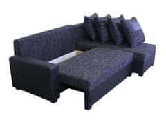 Nejlevnější nábytek Rohová sedačka ASTANA, černá látka/černá ekokůže