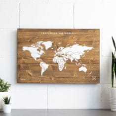 Decor By Glassor Dřevěná mapa světa L