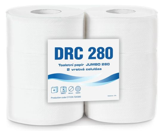 Toaletní papír Jumbo 280 2-vr.celulóza 6 rolí x 260m