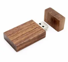 CTRL+C Dřevěný SET: USB hranol a malý box, ořech, 128 GB, USB 3.0/3.1