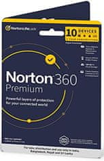 NORTON 360 PREMIUM 75GB CZ pro 1 uživatele na 10 zařízení na 12 měsíců BOX 
