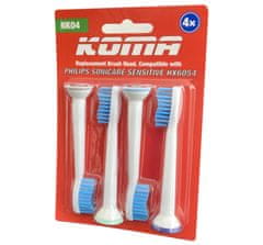KOMA NK04 - Certifikované náhradní hlavice k elektrickým zubním kartáčkům HX6054, 4ks