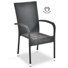 IWHOME Jídelní set ELCHE antracit + 2x židle MADRID antracit IWH-10150015