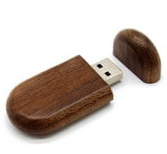 CTRL+C Dřevěný USB OVÁL OŘECH, 128 GB, USB 3.0/3.1