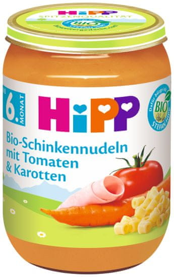 HiPP BIO Těstoviny s rajčaty, mrkví a šunkou