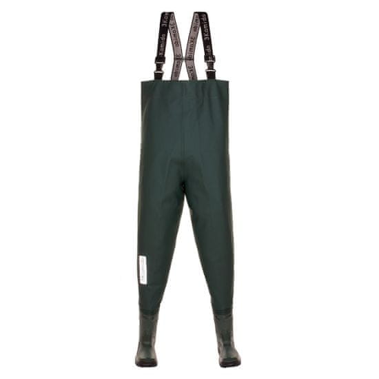 3Kamido Mládí brodici kalhoty zelený, pro teenagery, odolné podvazky, rybářské boty, prsačky, kalhotoboty, dětské brodící kalhoty pevná podrážka, taška na skladování a přenášení, 36 - 42 EU