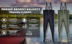 3Kamido Pánské brodící kalhoty CLASSIC, Rybářské kalhoty do hrudníku, prsačky, kalhotoboty k dispozici ve dvou barvách, Černá, Černá 46
