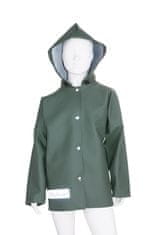3Kamido Dětská bunda do deště, tmavozelený, nepromokavá a větruodolná, vhodná pro dětské brodící kalhoty 86 - 158 EU, 122