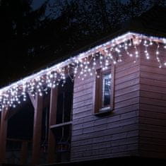 Greatstore Vánoční světelný déšť - 5 m, 200 LED, studeně bílý a ovladač
