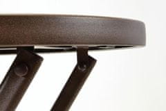 Greatstore Zahradní bistro stolek skleněný se sklopnou deskou - hnědý