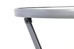Greatstore Zahradní bistro stolek skleněný se sklopnou deskou - stříbrný
