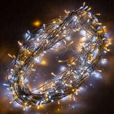 Greatstore Vánoční světelný závěs 600 LED - 3x6 m, teple a studeně bílý