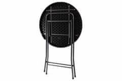 Greatstore Zahradní barový stolek kulatý - ratanový vzhled 110 cm - černý