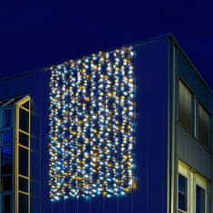 Greatstore Vánoční světelný závěs 600 LED - 3x6 m, teple a studeně bílý