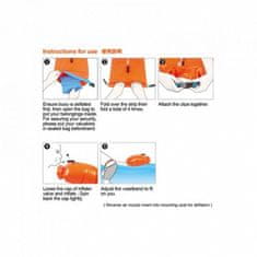 Aropec Plavecká bójka a suchý vak TOW FLOATS 15 L oranžová