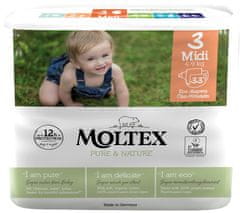 MOLTEX Plenky Pure & Nature Midi 4-9 kg - ekonomické balení (4 x 33 ks)