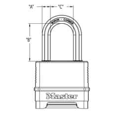 MasterLock Kombinační visací zámek M178EURD - Master Lock Excell - 56mm