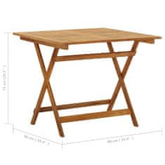 shumee Skládací zahradní stůl 90 x 90 x 75 cm masivní akáciové dřevo