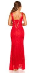 Amiatex Dámské šaty 72921, červená, XL
