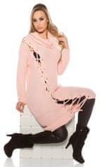 Amiatex Dámské šaty 73330, růžová, UNIVERZáLNí