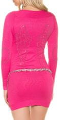 Amiatex Dámské šaty 73305, růžová, UNIVERZáLNí