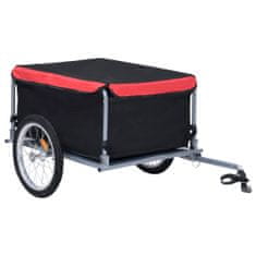 Vidaxl Přívěsný vozík za kolo černo-červený 65 kg