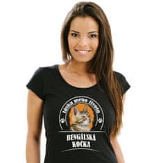 STRIKER Dámské tričko bengálská kočka Barva: Černá, Velikost: XL