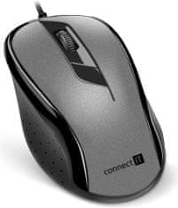 Connect IT Drátová optická myš, šedá (CMO-1200-GY)