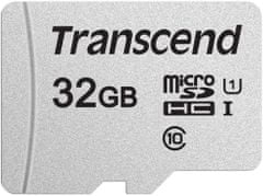 Transcend Micro SDHC 300S 32GB 95MB/s UHS-I U1 + SD adaptér (TS32GUSD300S-A)