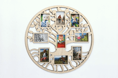MAJA DESIGN Dřevěný strom v kruhu pro 9 fotografií 10x15cm