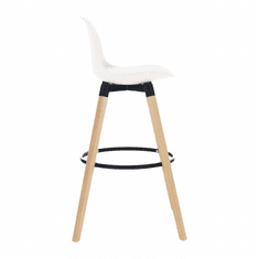 ATAN Barová židle EVANS - bílá/buk